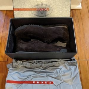 Brown Suede Prada Sneaker Shoes